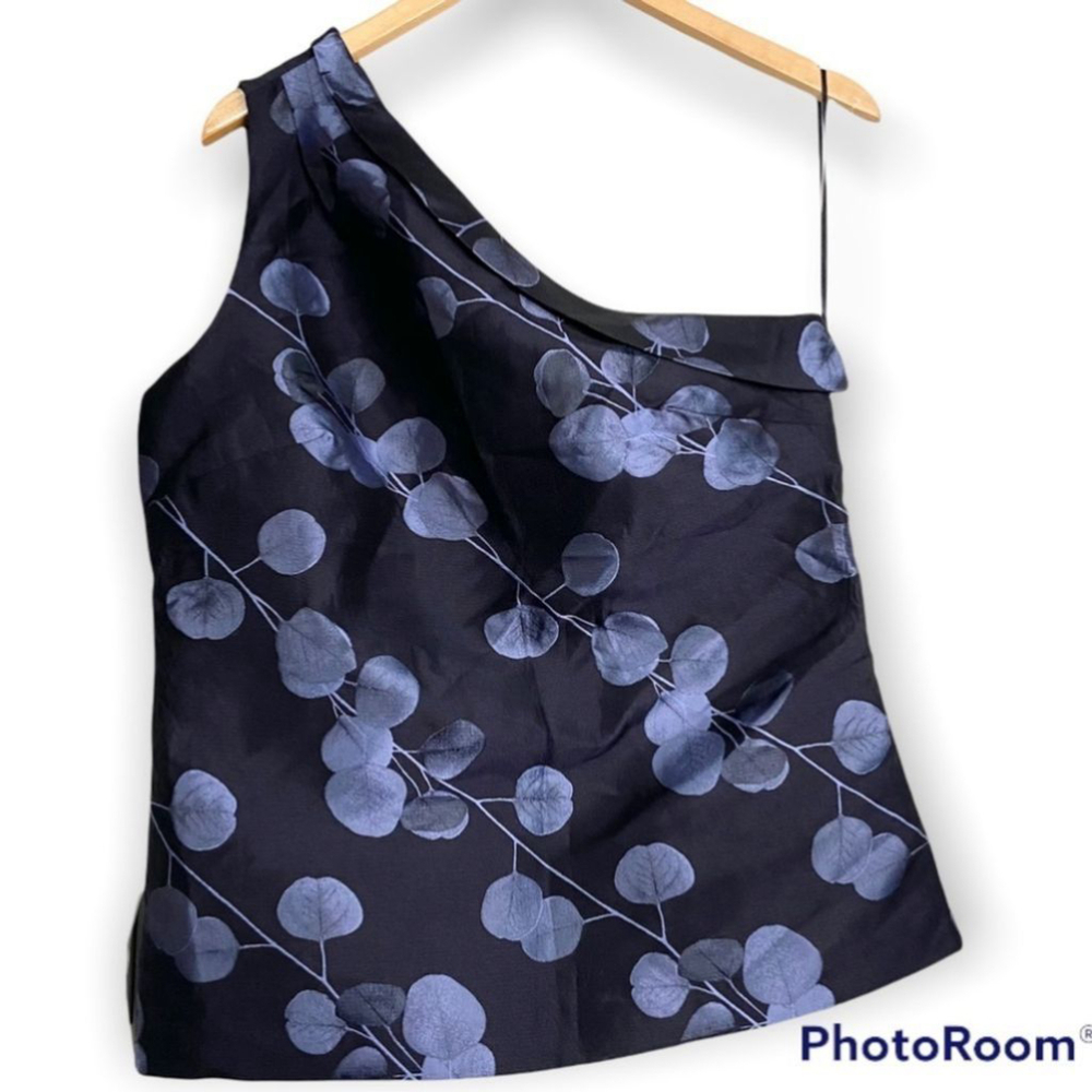 BANANA Republic one shoulder floral blue top NWT